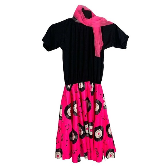Rubie's Other - 50's Rock n Roll Girl Childs Halloween Costume LG 12-14 Outfit Record Music